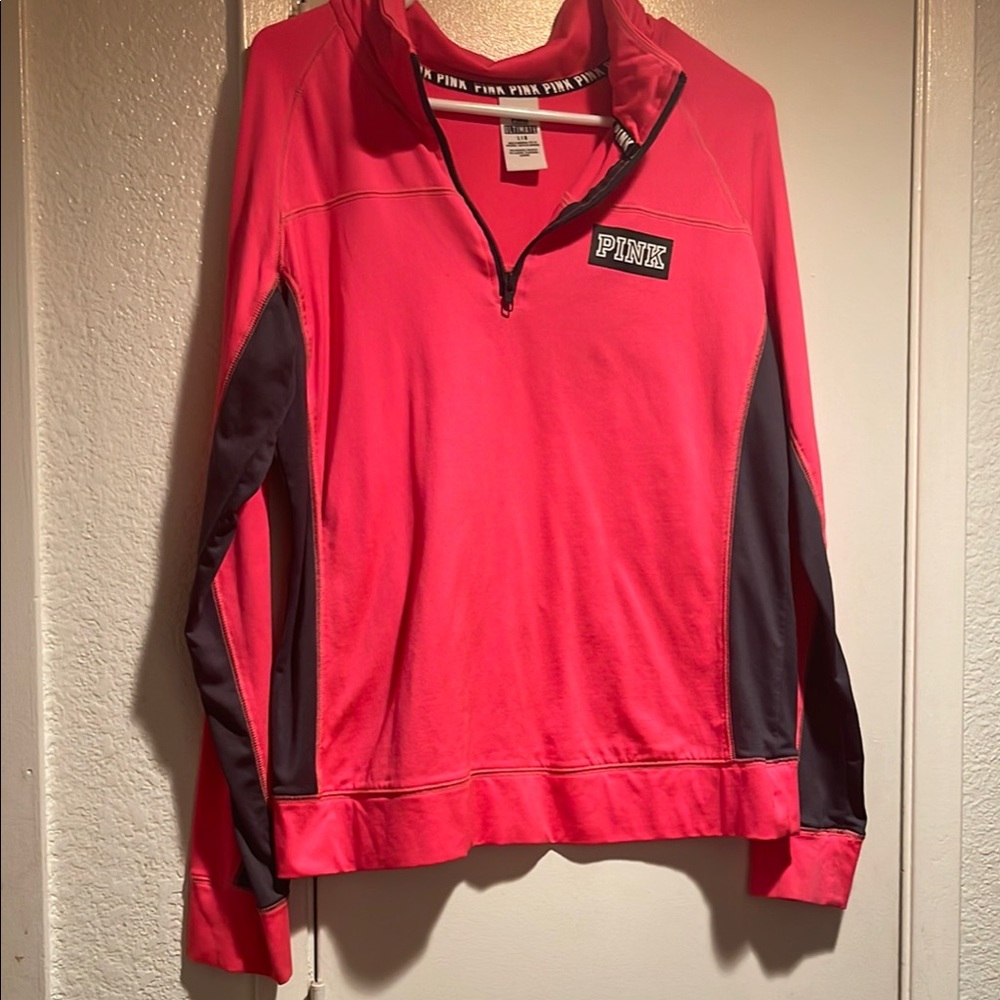 PINK Victoria's Secret Gray and Pink Zip Up Jacket